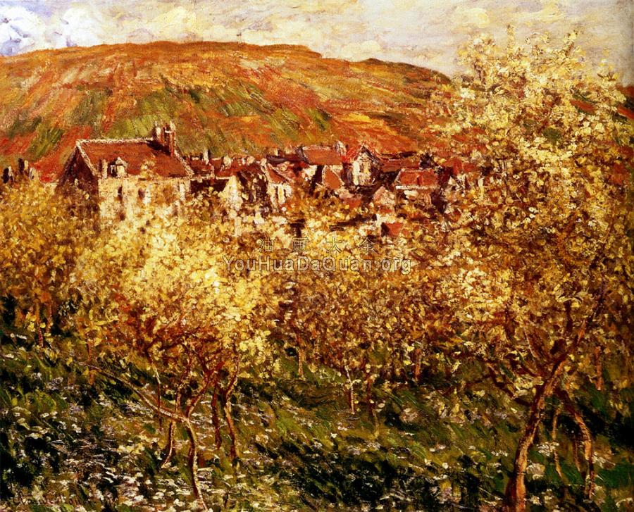 Apple Trees In Blossom - 克劳德·莫奈